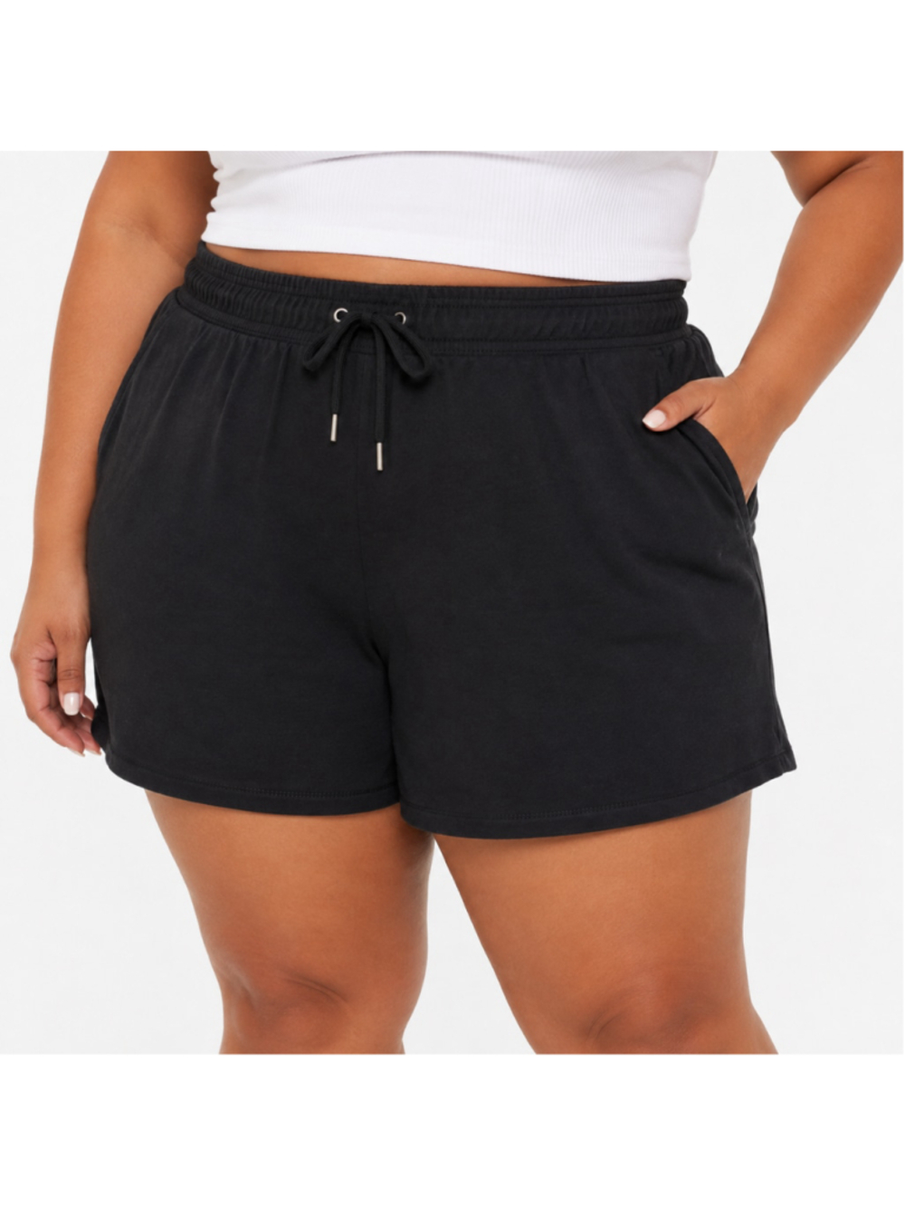 Women's Plus Size Auden Lightweight Fleece Lounge Shorts – Black – Size 1X – NWT